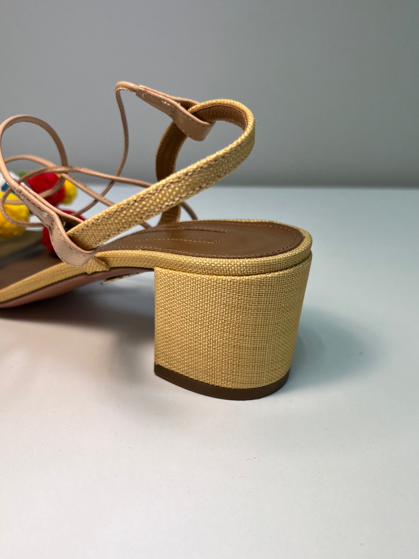AQUAZZURA leather and cloth sandals (37)