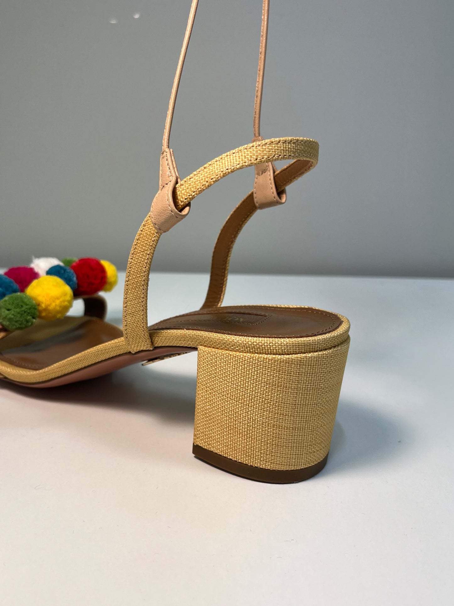 AQUAZZURA leather and cloth sandals (37)