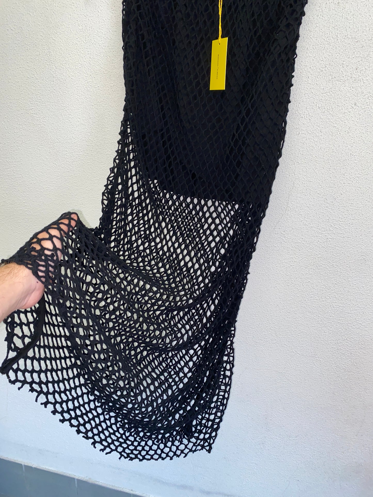 MARQUES/ALMEIDA black partly see-through skirt (S)