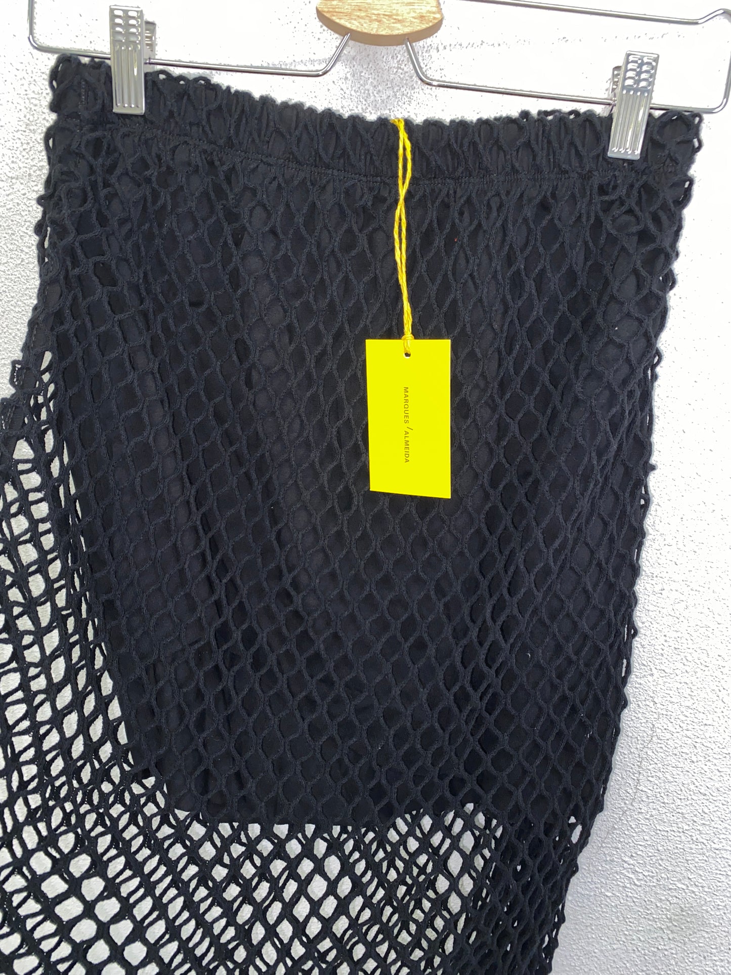 MARQUES/ALMEIDA black partly see-through skirt (S)
