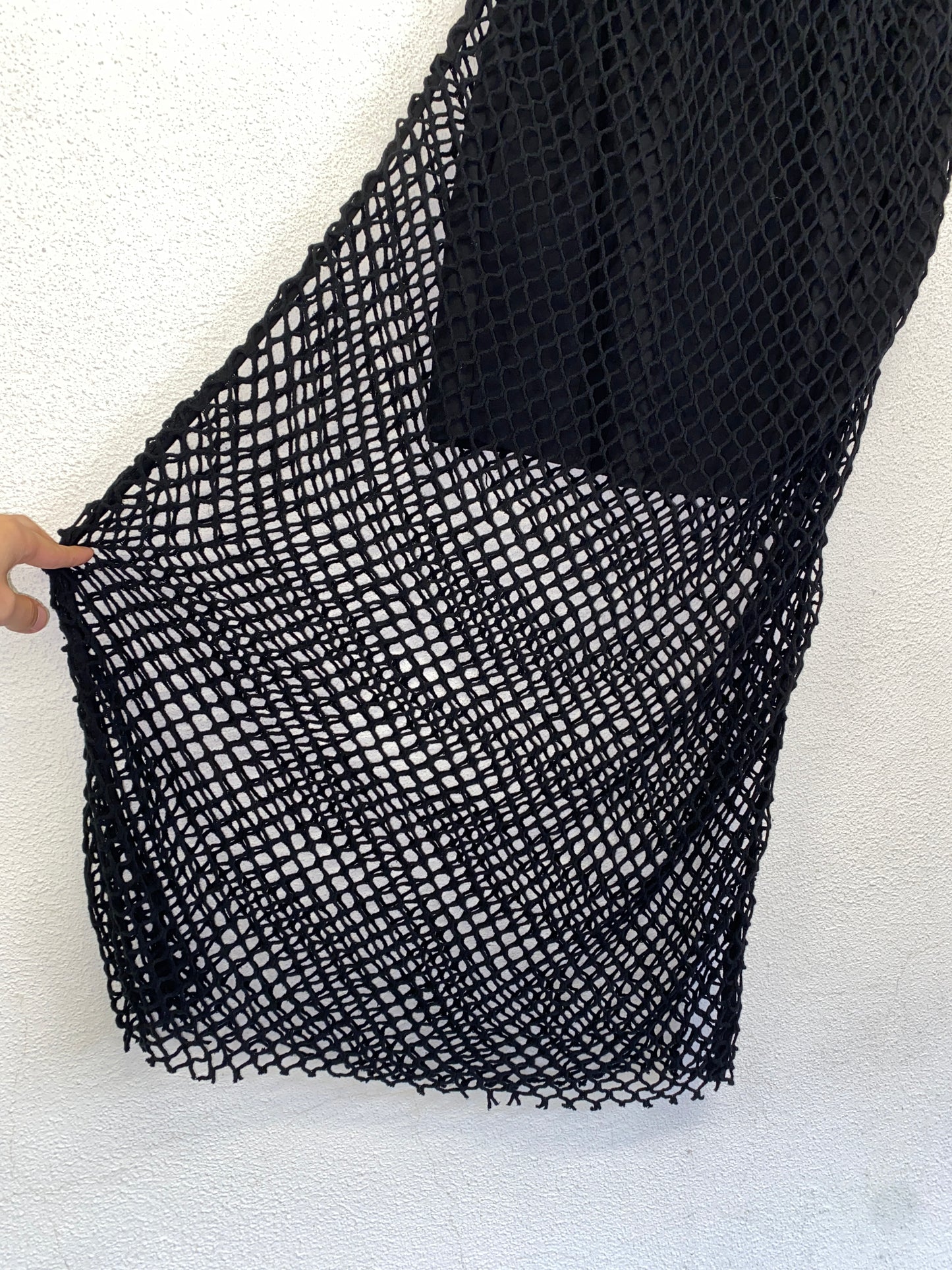 MARQUES/ALMEIDA black partly see-through skirt (S)