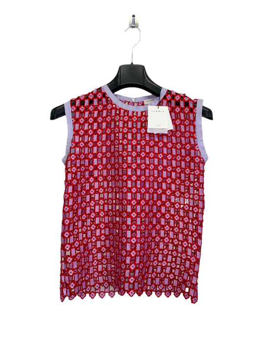 SANDRO red and purple blouse (M)