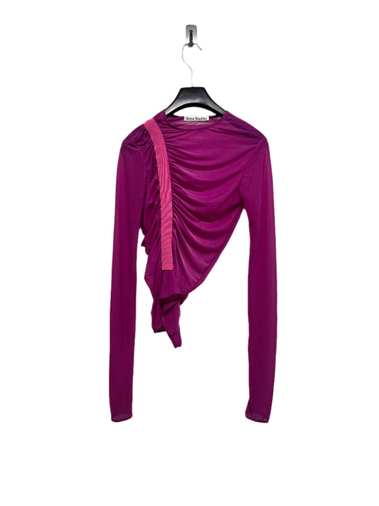ACNE STUDIOS pink asymmetrical quilted top (S)