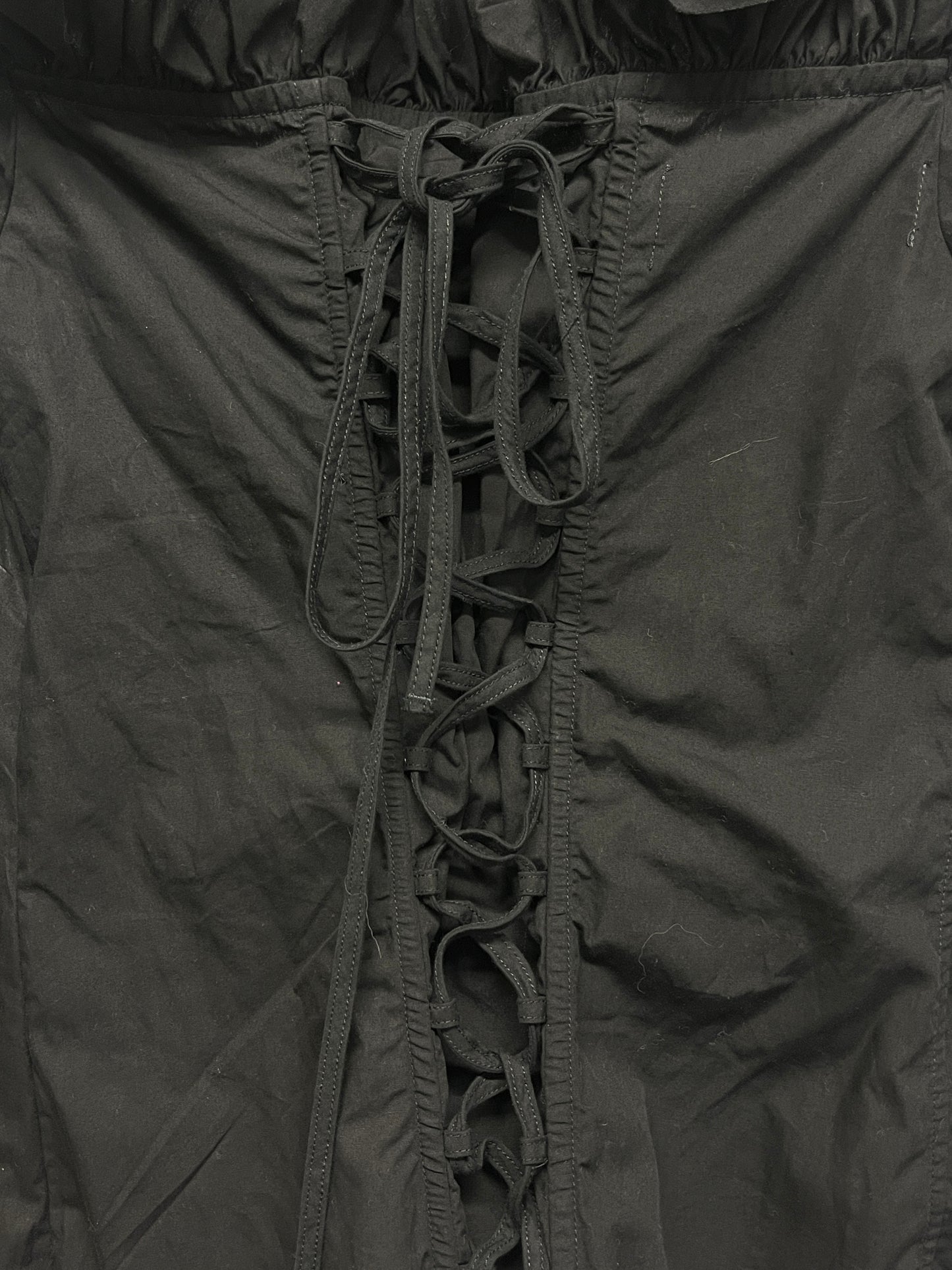 MARQUES/ALMEIDA black lace-up top (S)