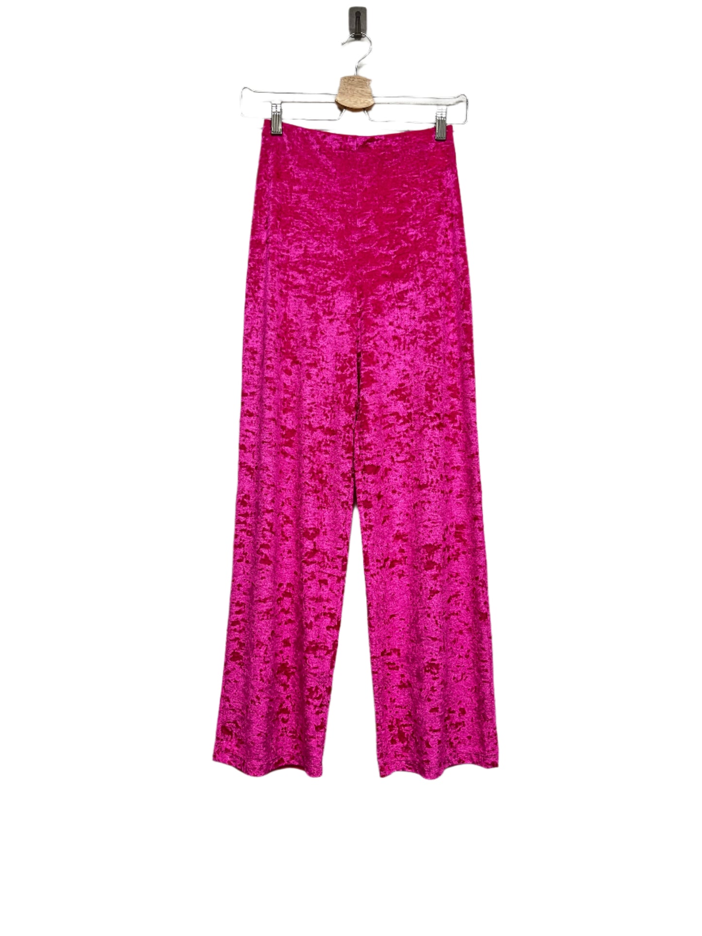 MARINE SERRE fucsia velvet trousers (S)