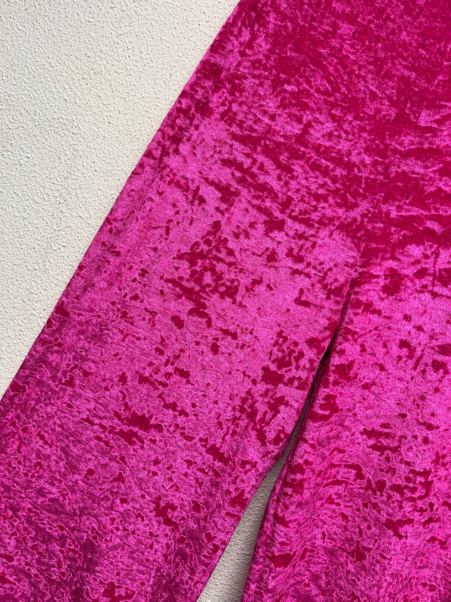 MARINE SERRE fucsia velvet trousers (S)