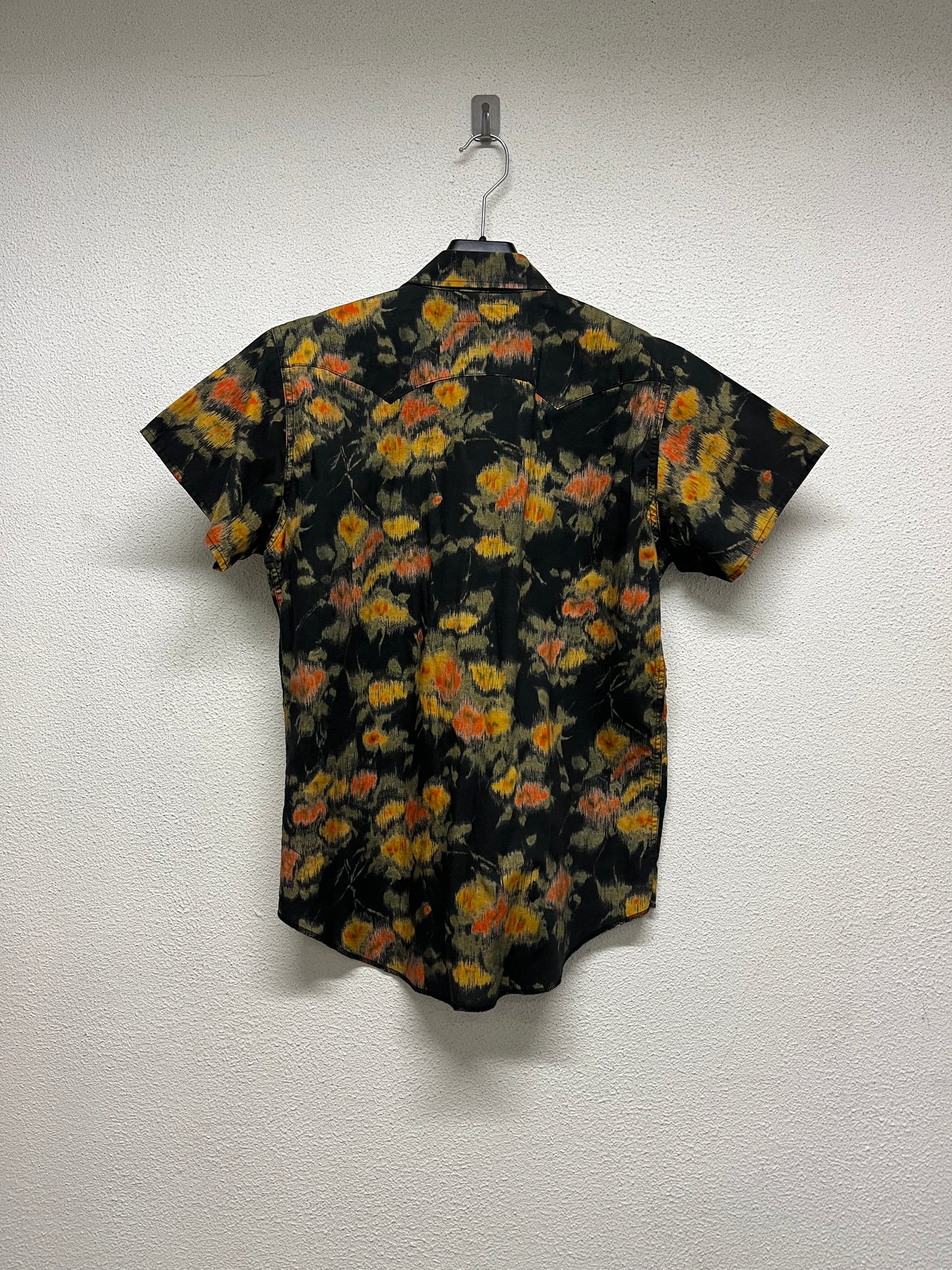 SAINT LAURENT floral print snap-off button up short sleeve shirt (S/M)