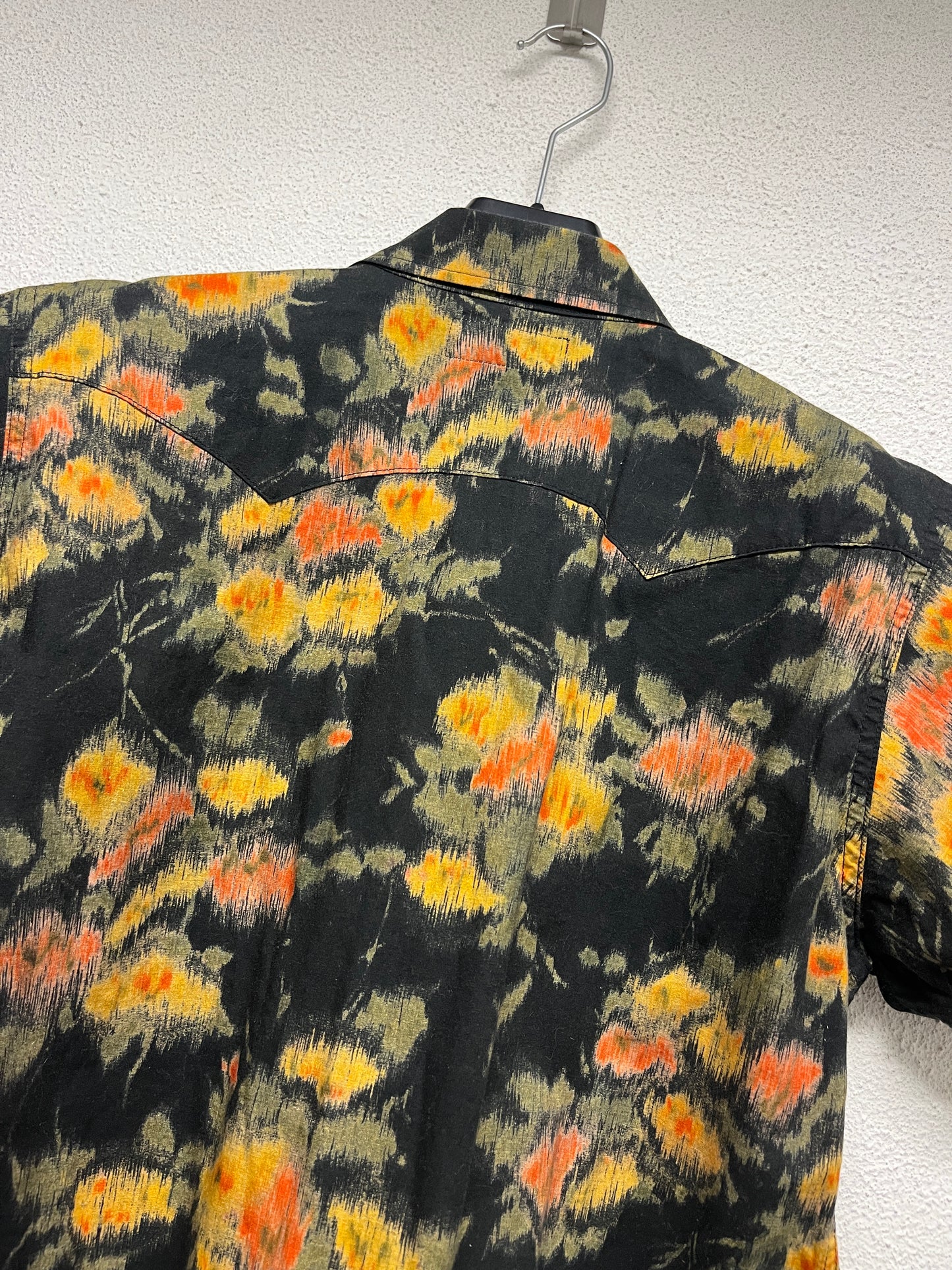 SAINT LAURENT floral print snap-off button up short sleeve shirt (S/M)