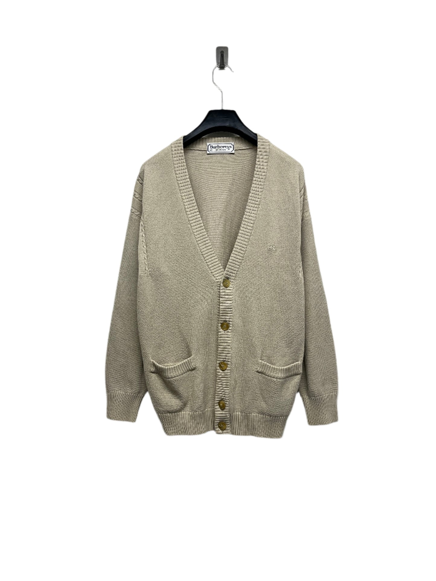 BURBERRY beige knit cardigan (M)