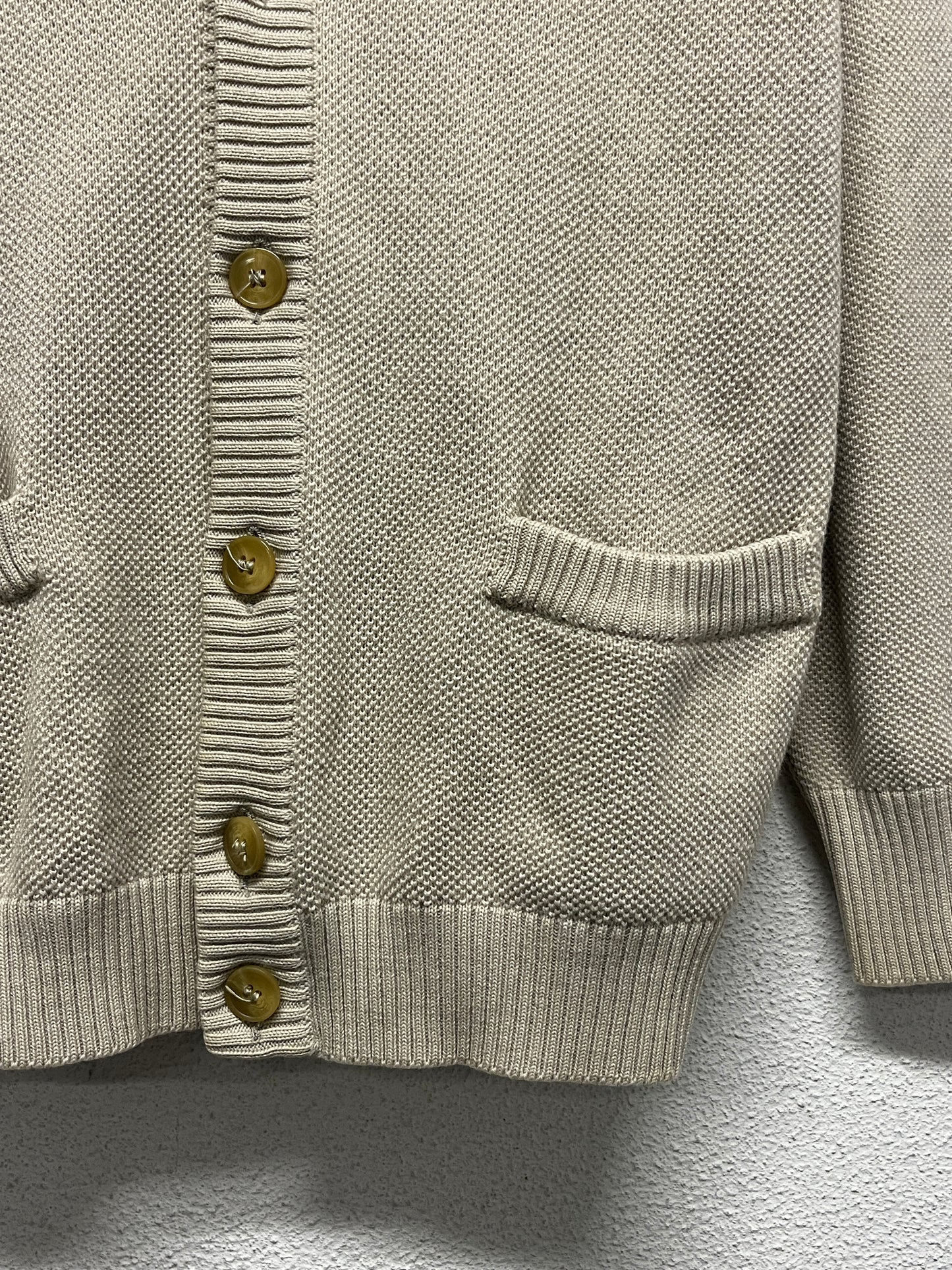 BURBERRY beige knit cardigan (M)