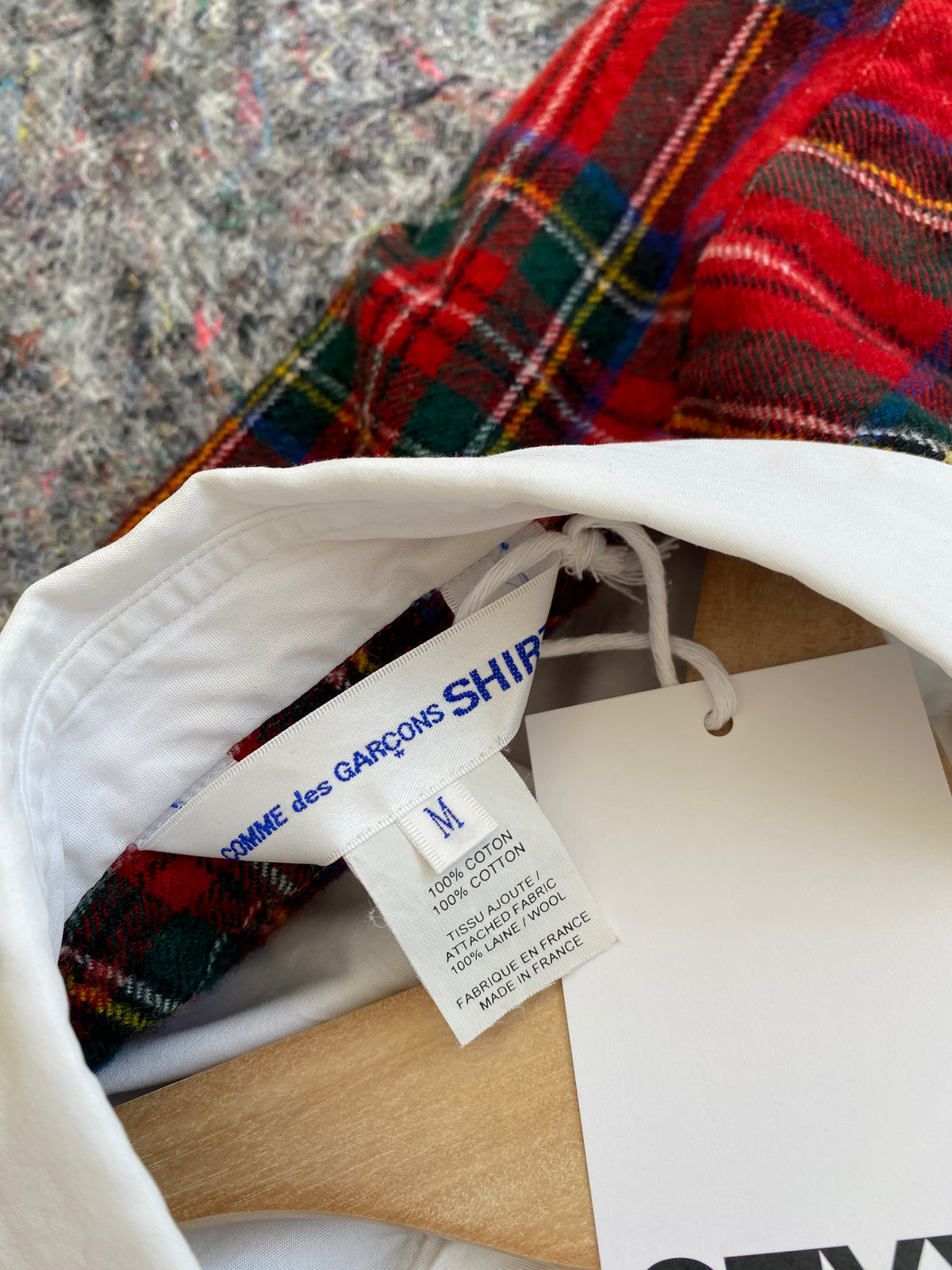 COMME DES GARÇONS Autumn/Winter 2017 white cotton and wool shirt (M)