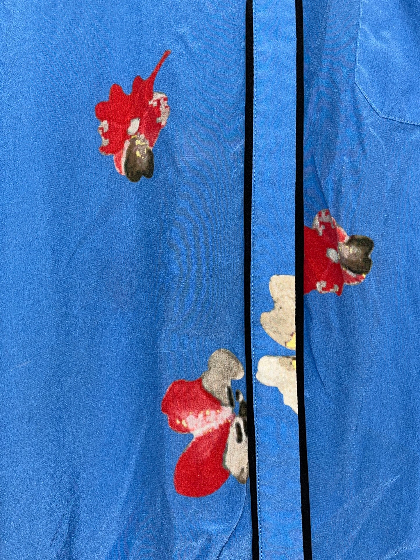 GANNI blue floral flowy shirt (S)