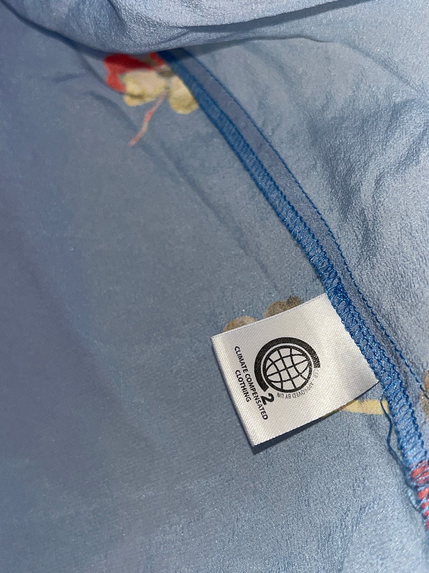 GANNI blue floral flowy shirt (S)