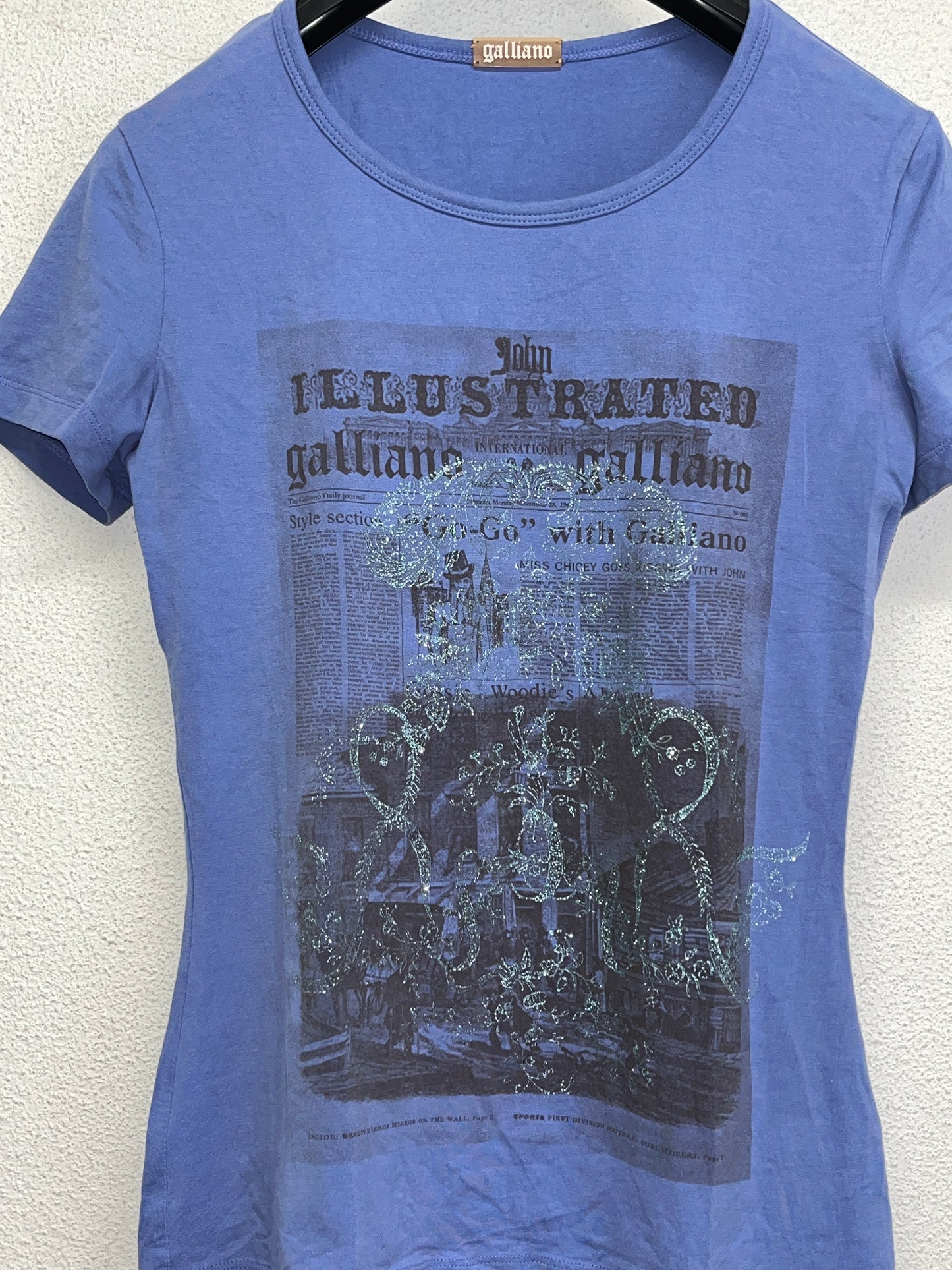 JOHN GALLIANO purple graphic glitter baby t-shirt (XS)