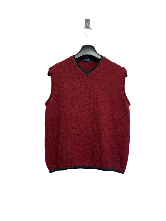 BURBERRY red wool vest (L)