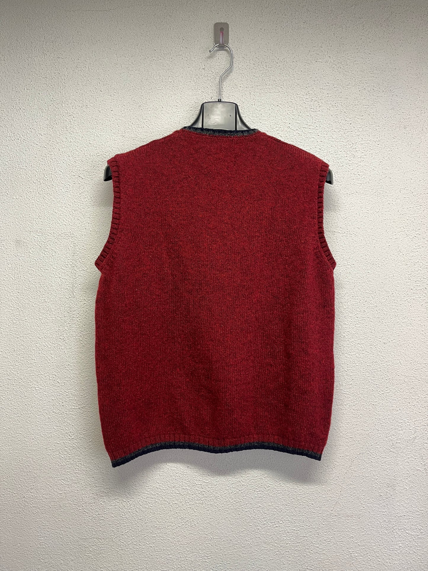 BURBERRY red wool vest (L)