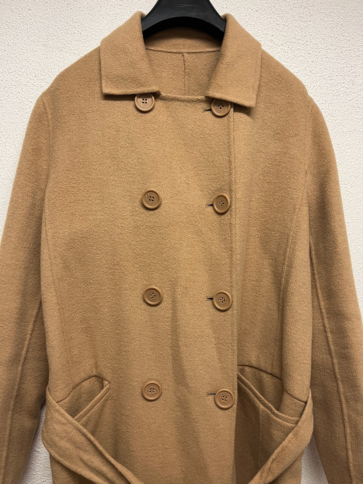 MAJE beige wool belted coat (M)