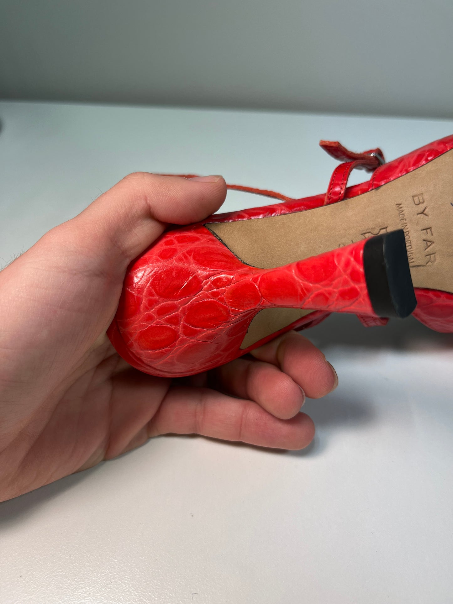 BY FAR red leather heels (37IT)