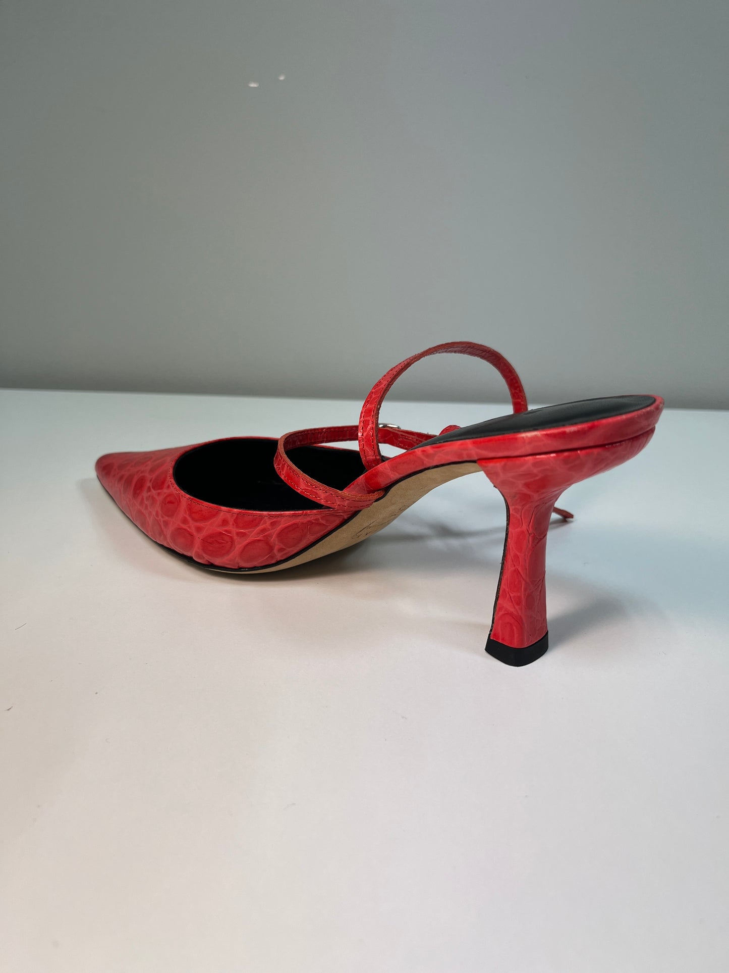 BY FAR red leather heels (37IT)