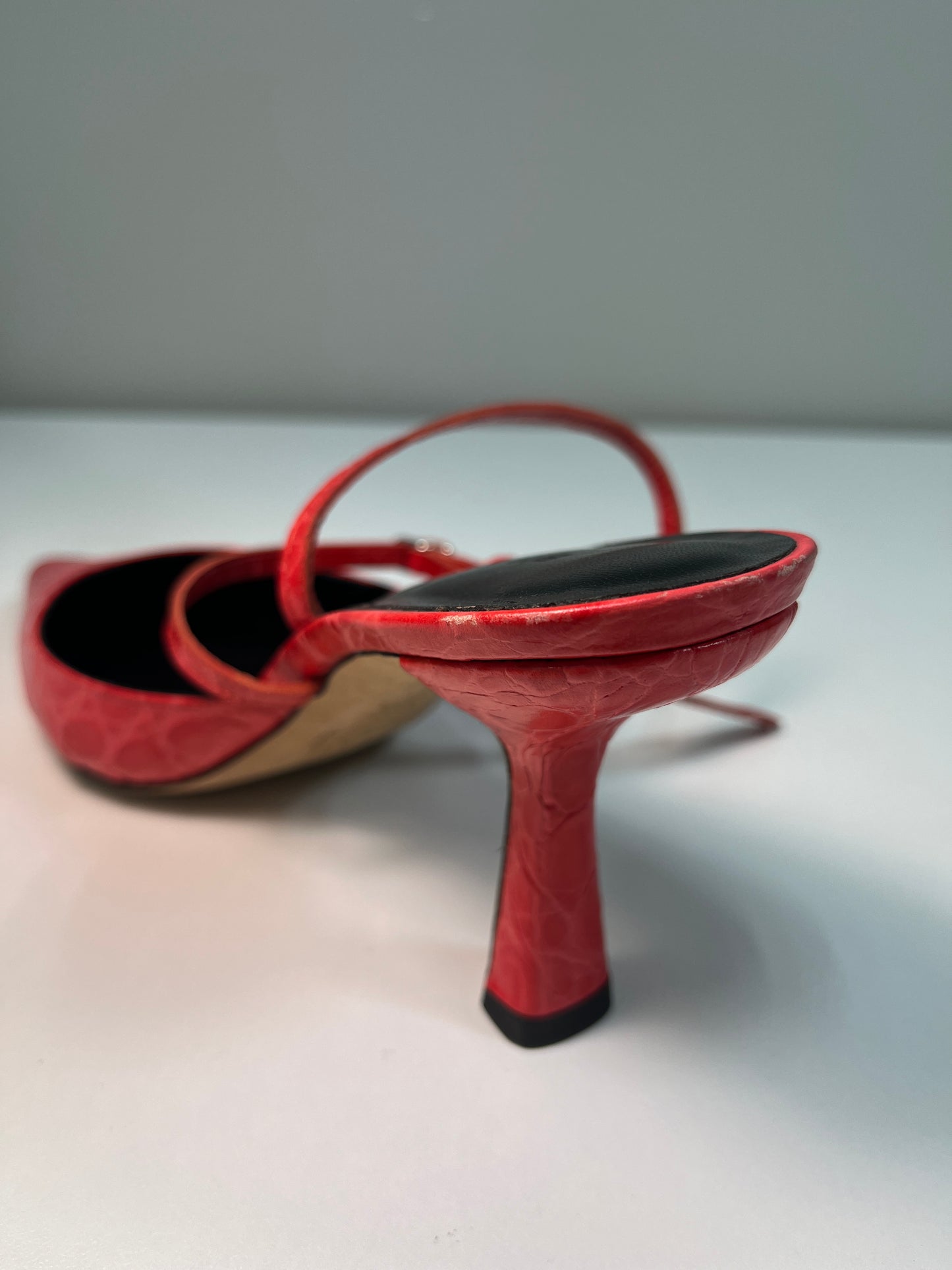 BY FAR red leather heels (37IT)