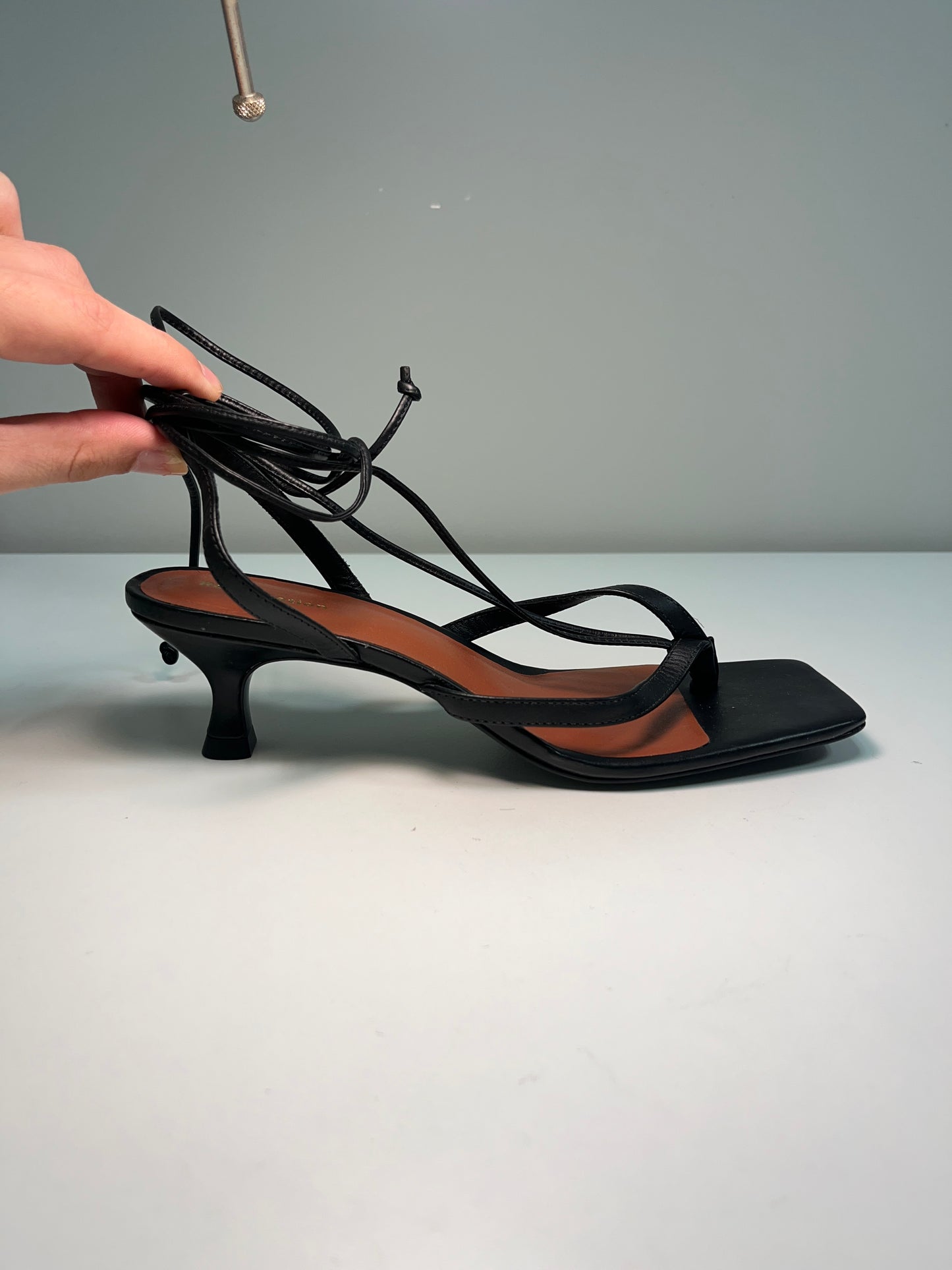 REFORMATION 'Selene' leather heel sandals (37)