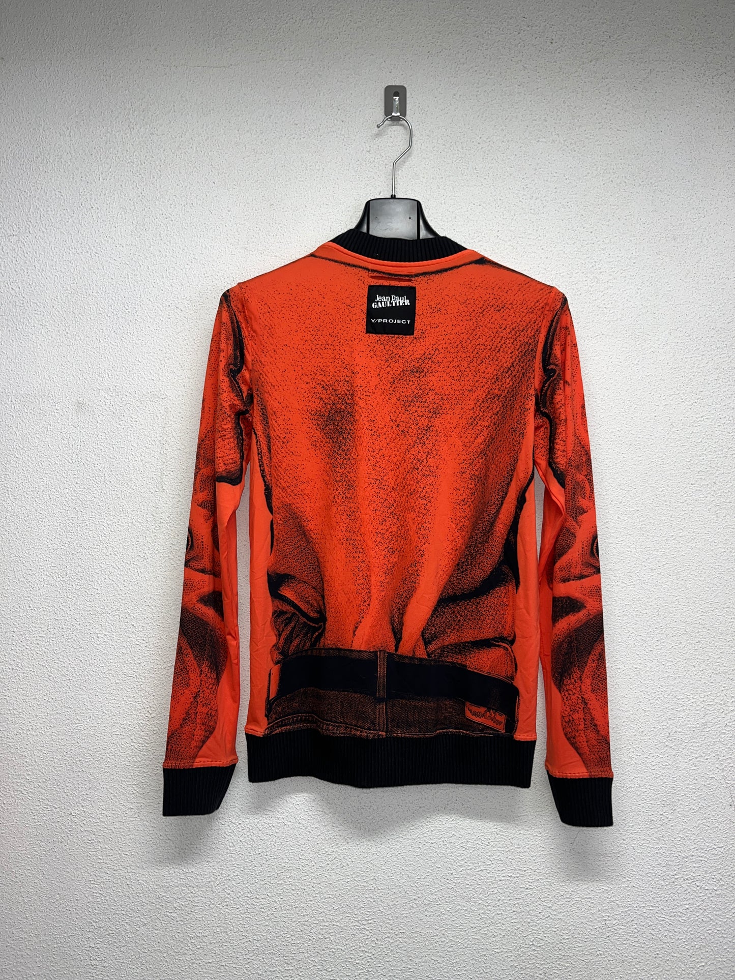 Y/PROJECT x JEAN PAUL GAULTIER red printed cable knit longsleeve