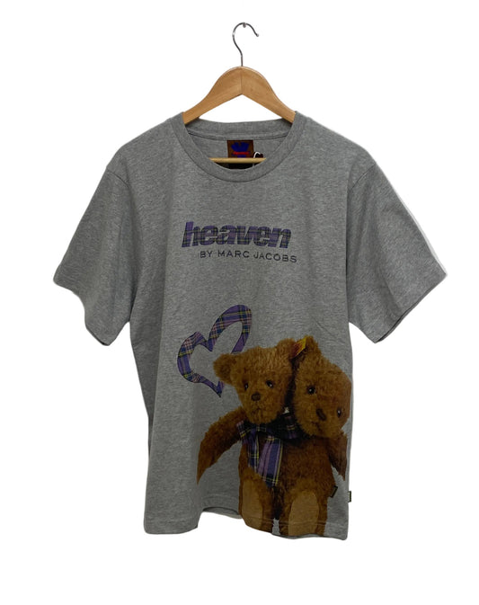 Gray sweatshirt with a teddy bear graphic and text on a white background