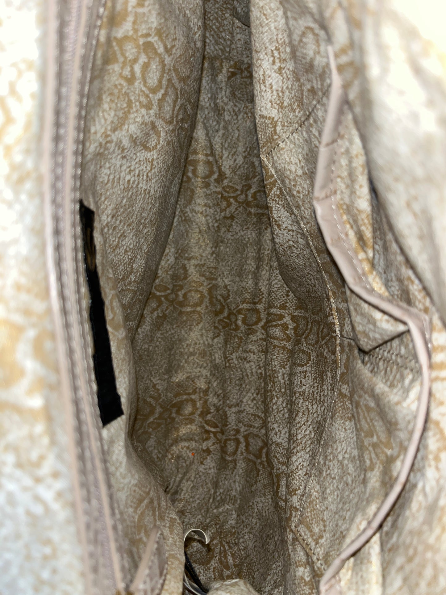 ROBERTO CAVALLI beige monogram leather hobo bag