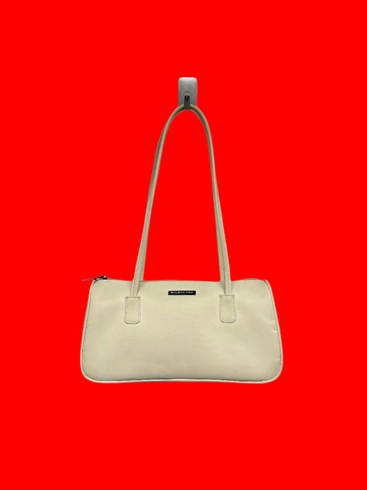 BALENCIAGA cream bowling bag
