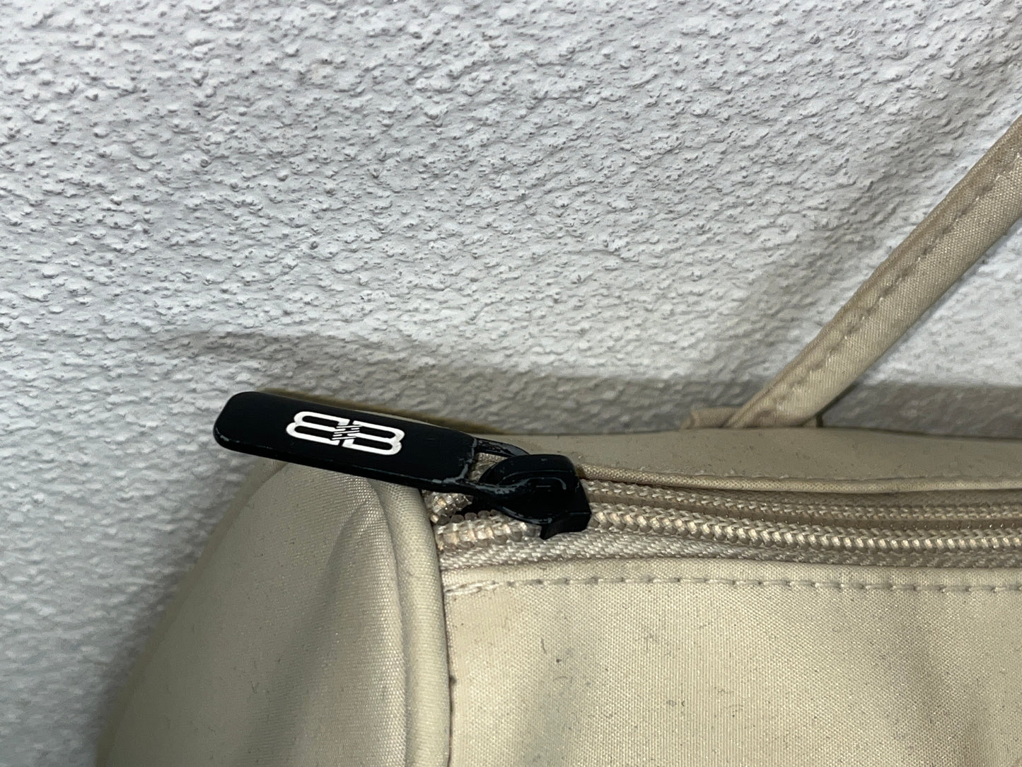BALENCIAGA cream bowling bag