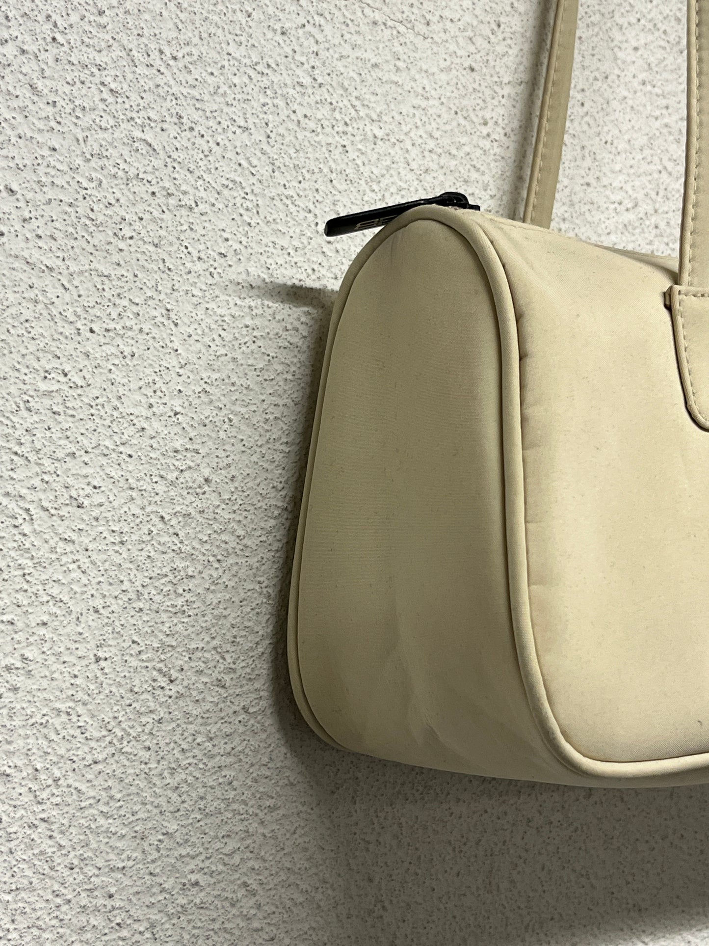 BALENCIAGA cream bowling bag
