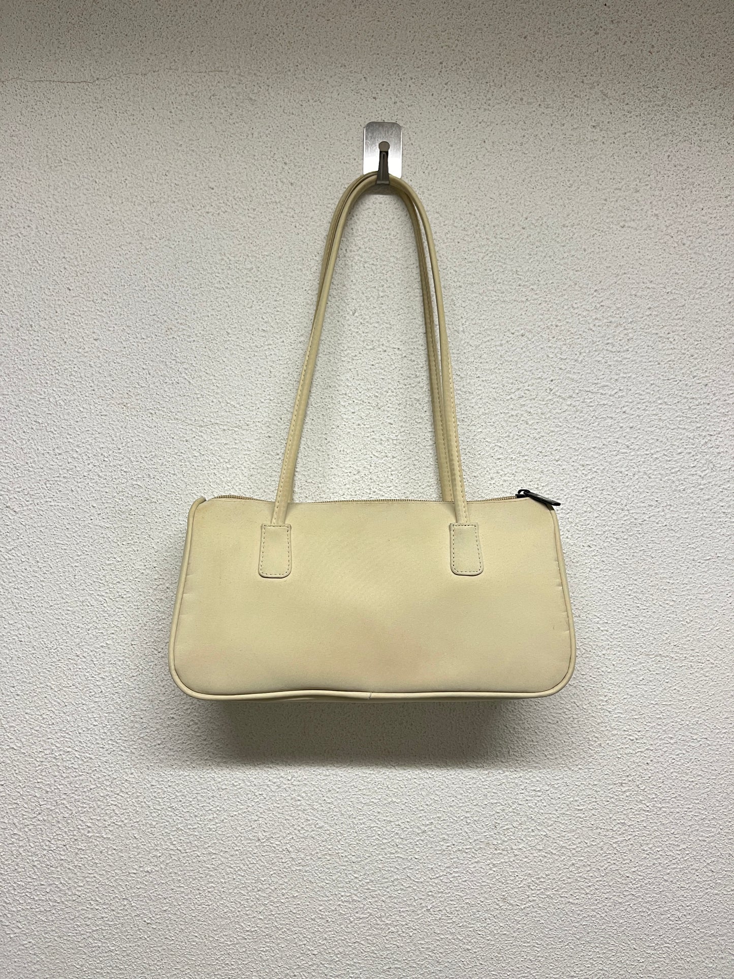 BALENCIAGA cream bowling bag