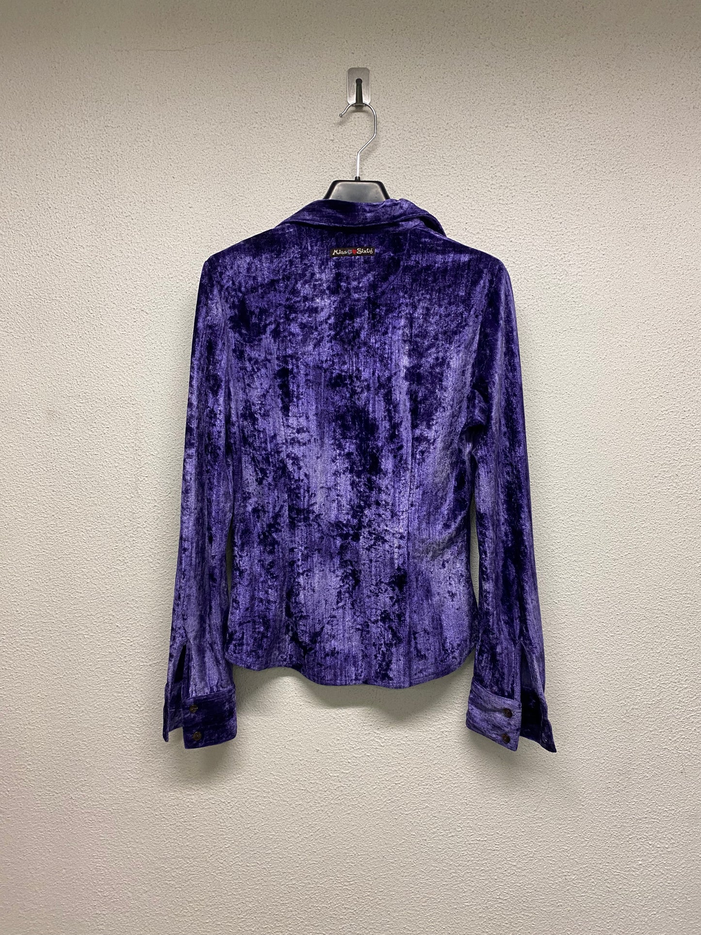 MISS SIXTY purple velvet button-up shirt (M)