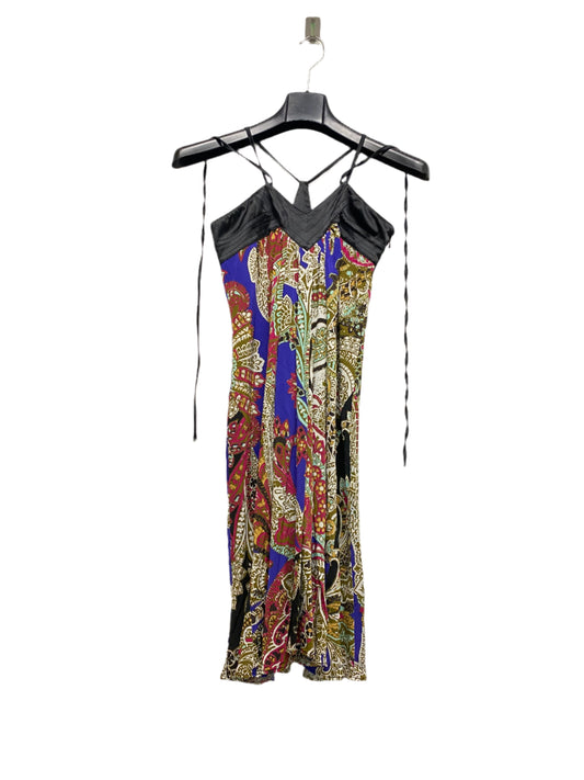 ROBERTO CAVALLI viscose multi pattern strap dress (XS)