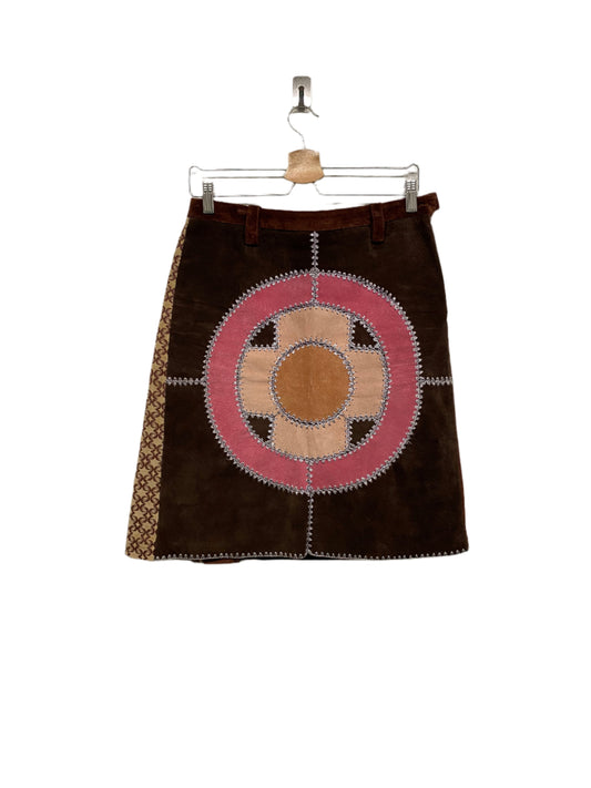 CUSTO BARCELONA multicolour patchwork leather skirt (M)