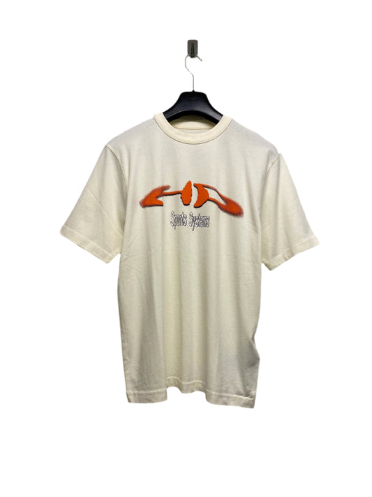 HERON PRESTON ecru graphic tee (M)
