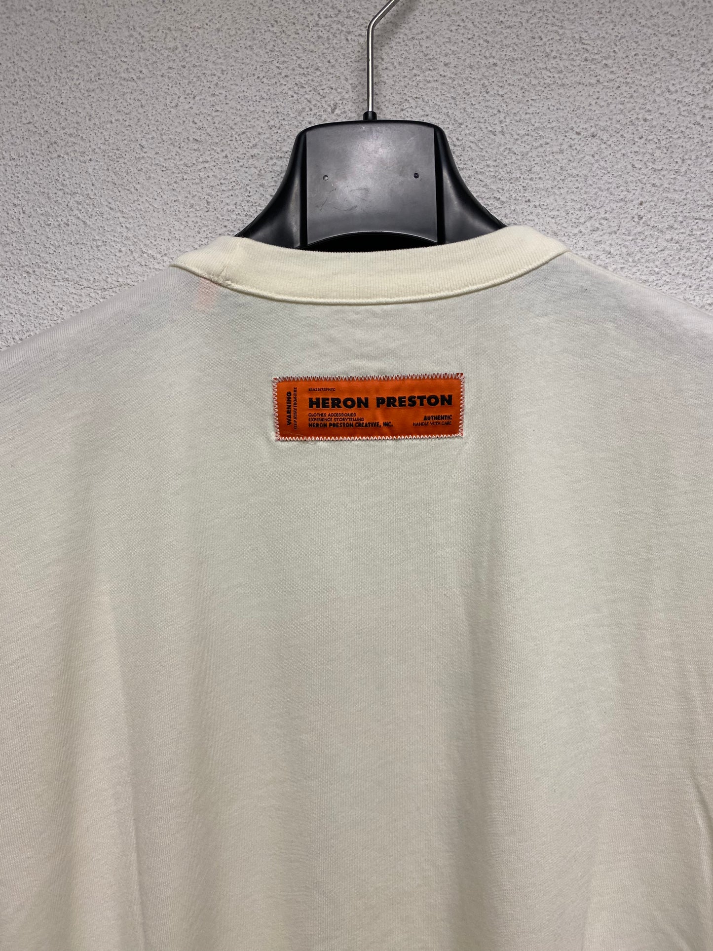 HERON PRESTON ecru graphic tee (M)