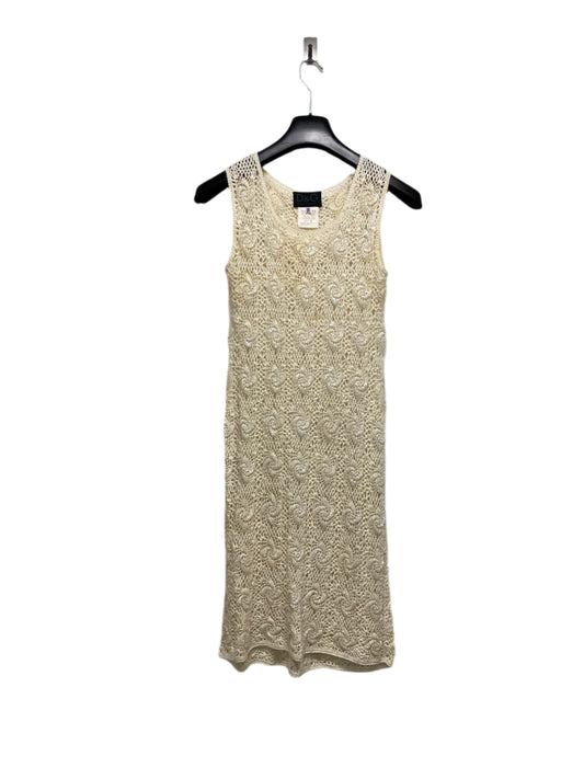 DOLCE & GABBANA wool sleeveless crochet beaded midi dress (M)