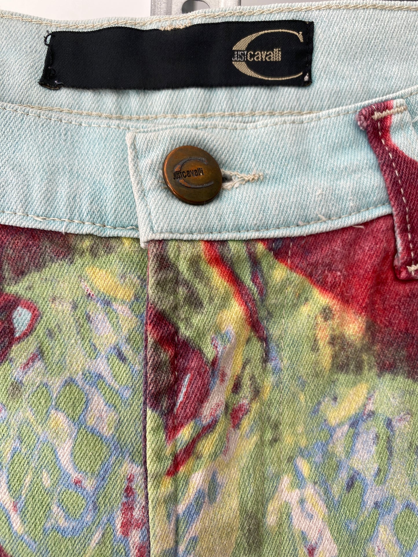 ROBERTO CAVALLI abstract floral motif trousers (M)