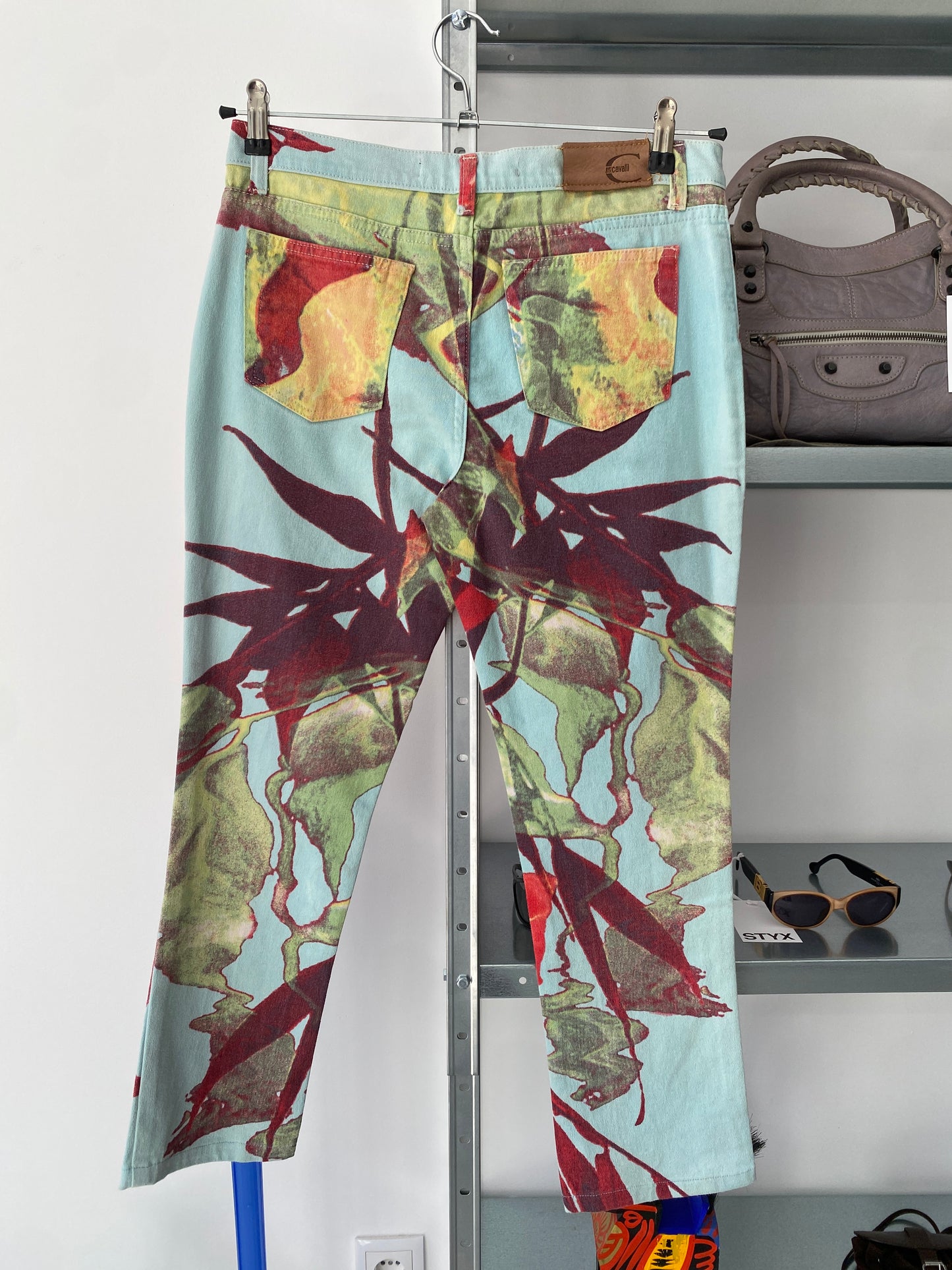 ROBERTO CAVALLI abstract floral motif trousers (M)