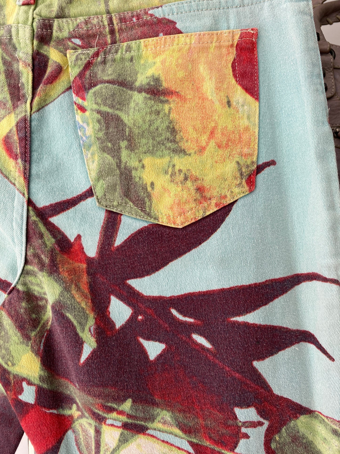 ROBERTO CAVALLI abstract floral motif trousers (M)