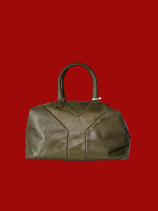 YVES SAINT LAURENT leather khaki bag