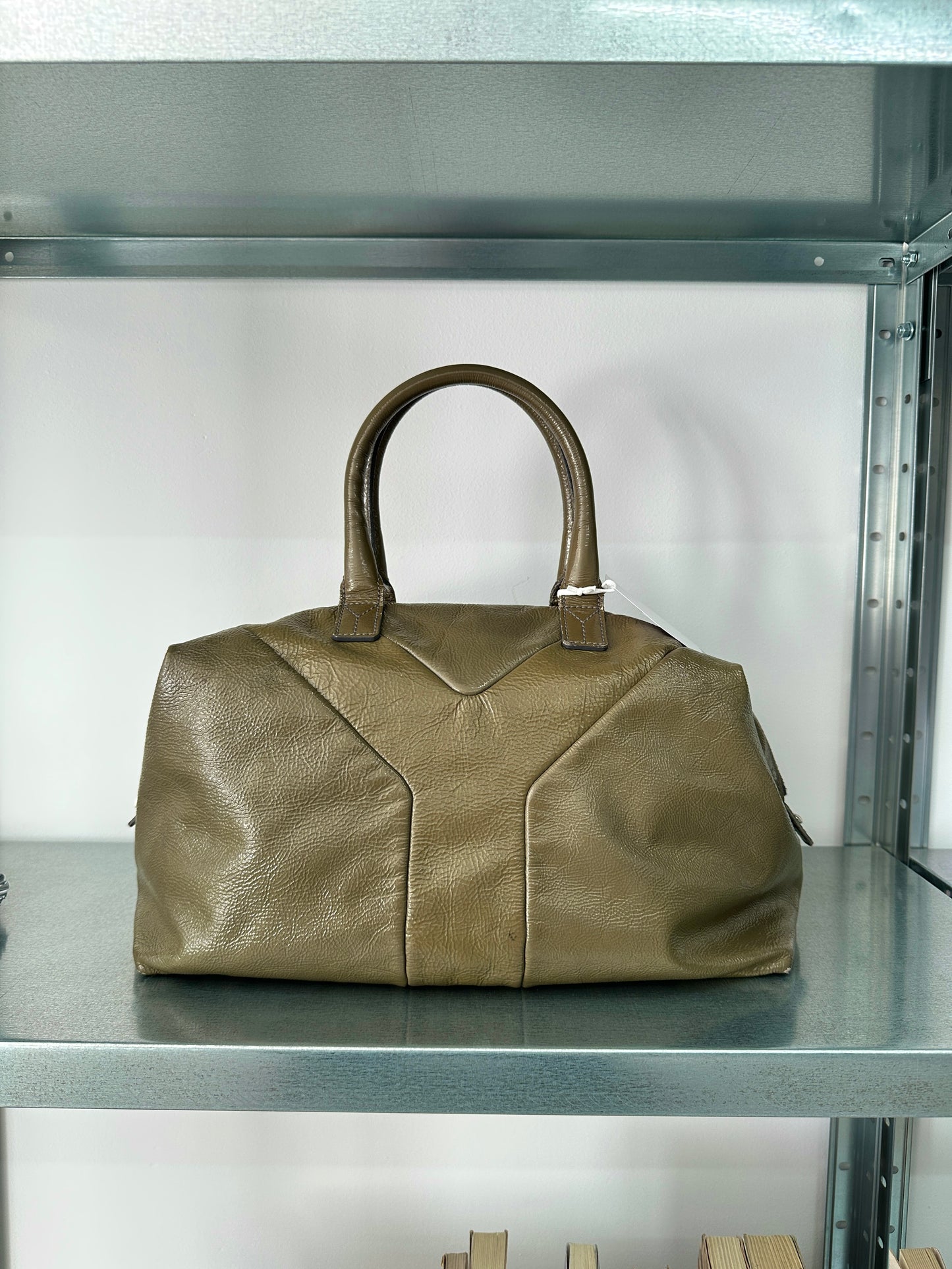 YVES SAINT LAURENT leather khaki bag