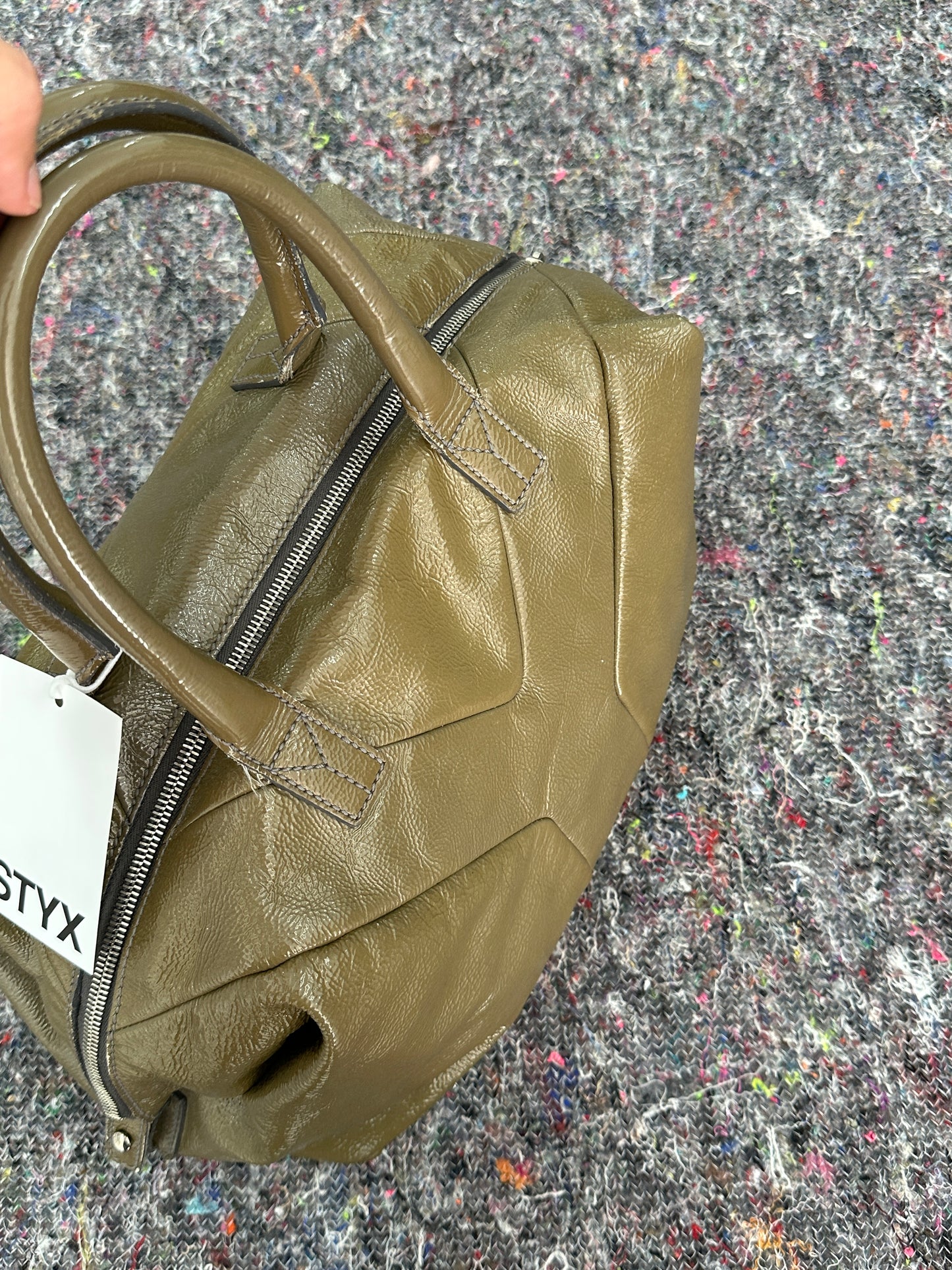 YVES SAINT LAURENT leather khaki bag
