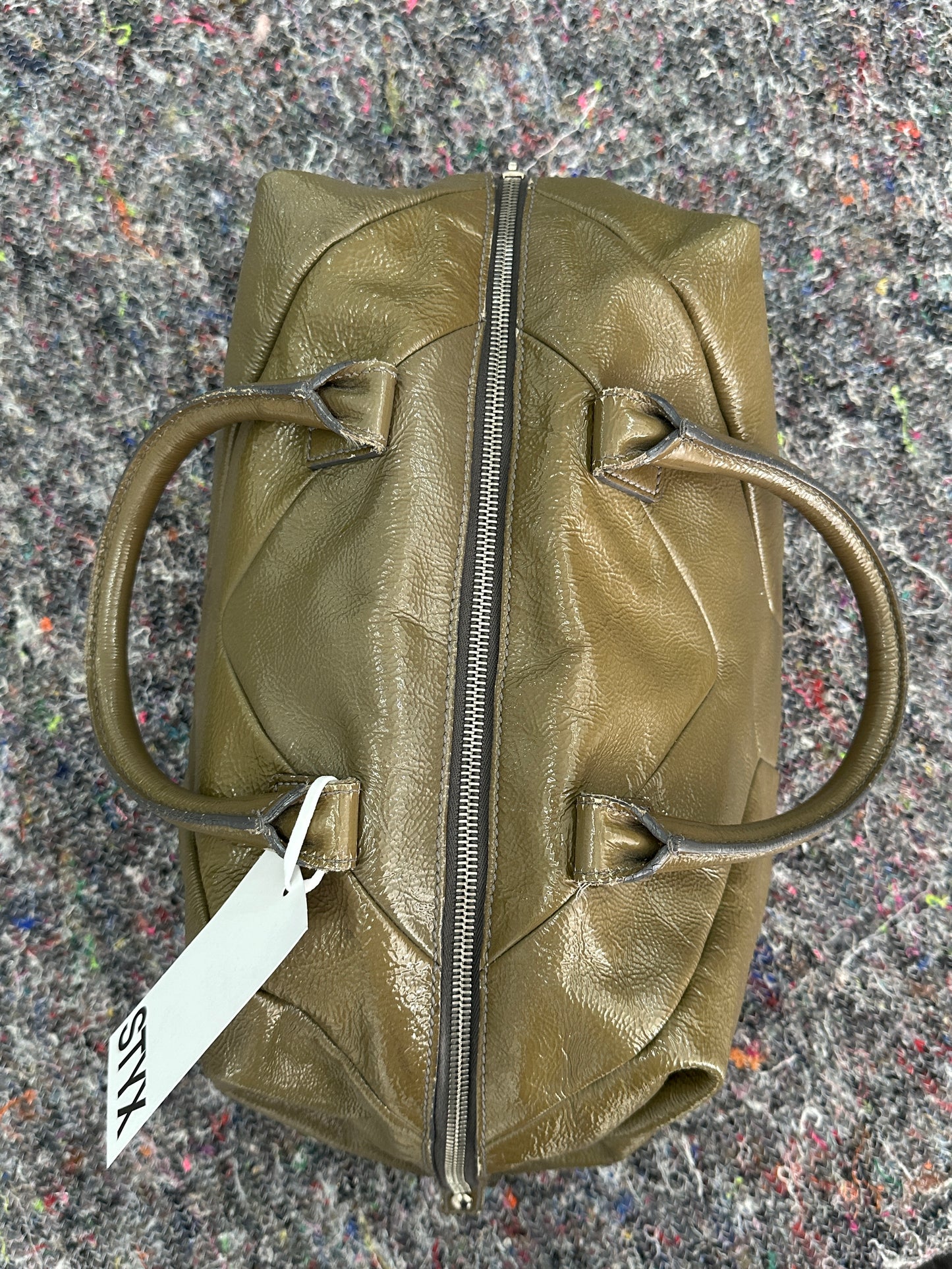 YVES SAINT LAURENT leather khaki bag