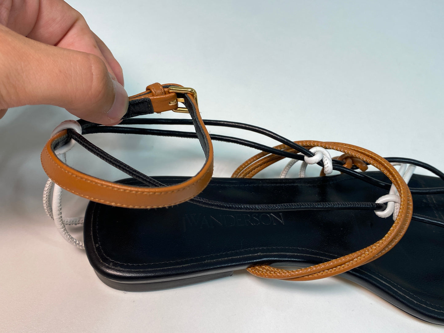 JW ANDERSON black leather sandals (37)