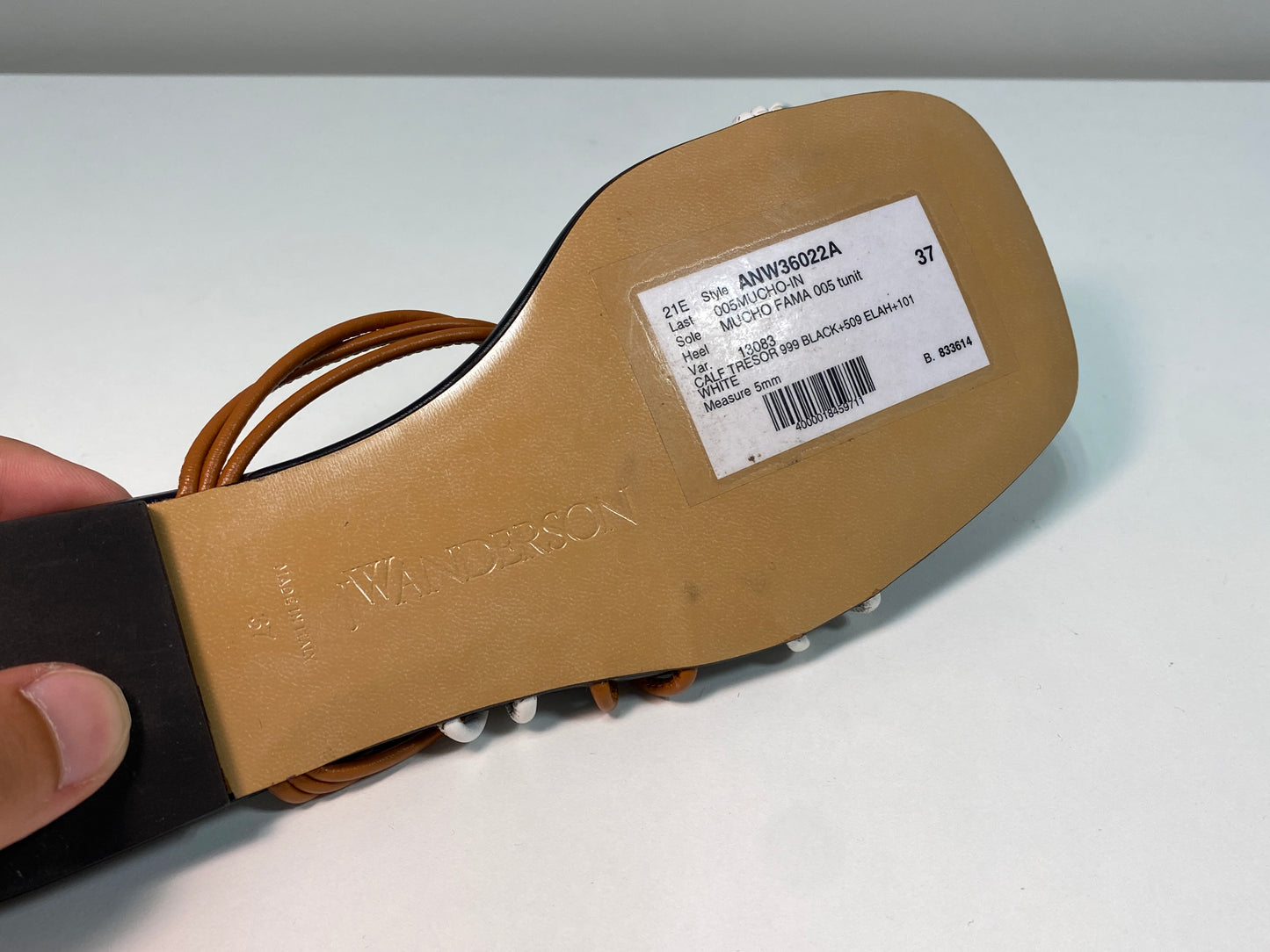 JW ANDERSON black leather sandals (37)
