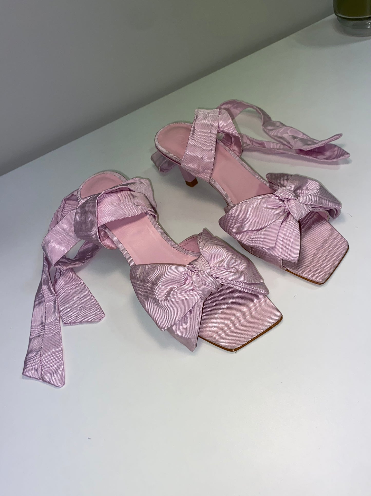 GANNI pink bow sandals (38)