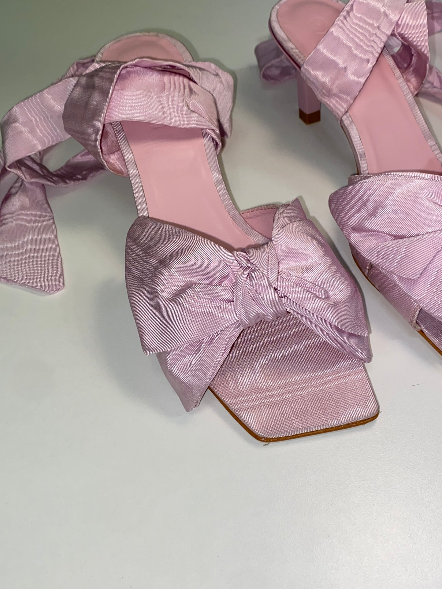 GANNI pink bow sandals (38)