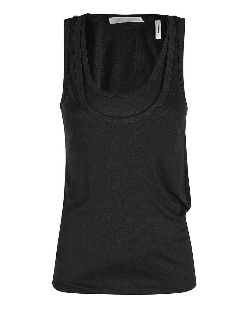 HELMUT LANG double layer black cotton top and dress (XS)